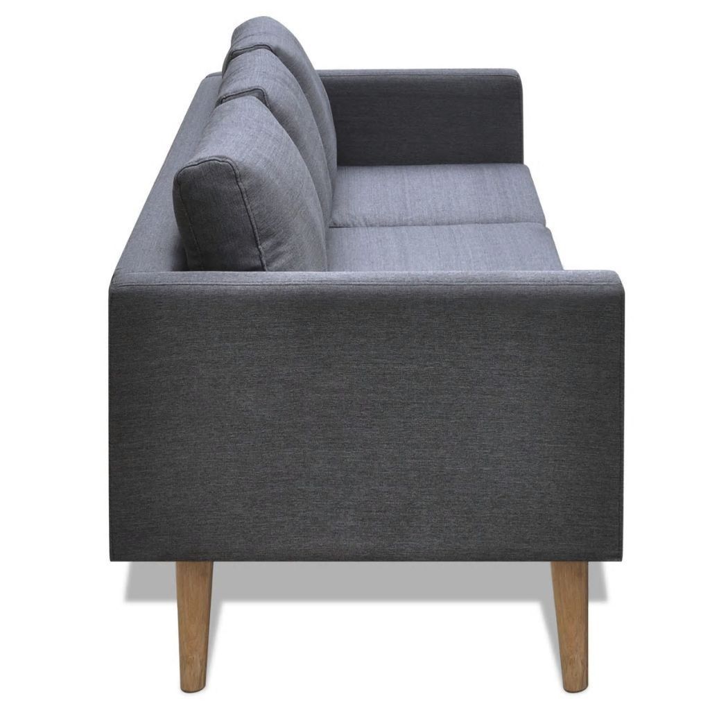 Sofa 3-Pers. Sofa Stof Mørkegrå - Grå - Møbler - Sofaer - 3 personers sofa