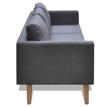 Sofa 3-Pers. Sofa Stof Mørkegrå - Grå - Møbler - Sofaer - 3 personers sofa