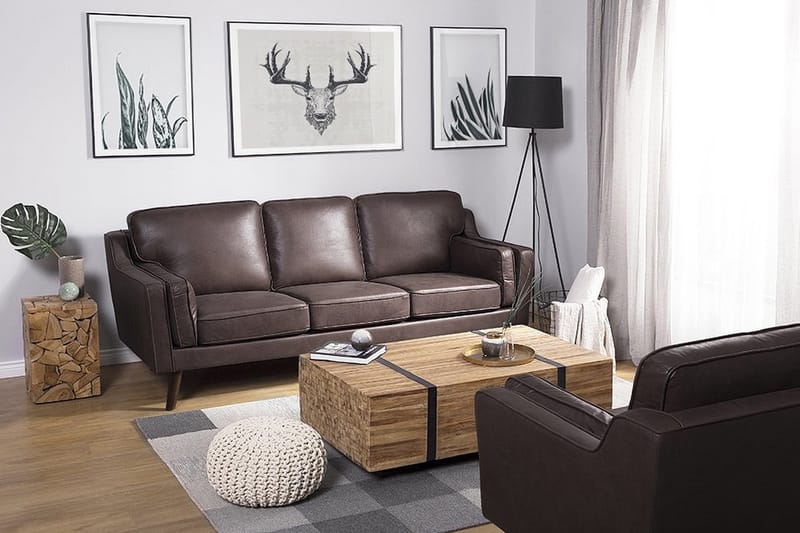 Sofa Sofa 3-pers - Brun - 3 personers sofa