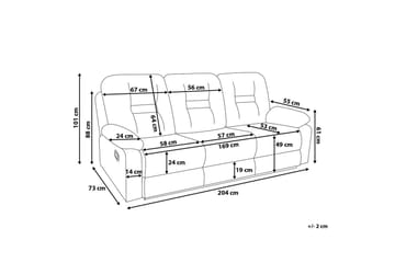 Sofasofa 3 sæder - Brun - Møbler - Sofaer - 3 personers sofa