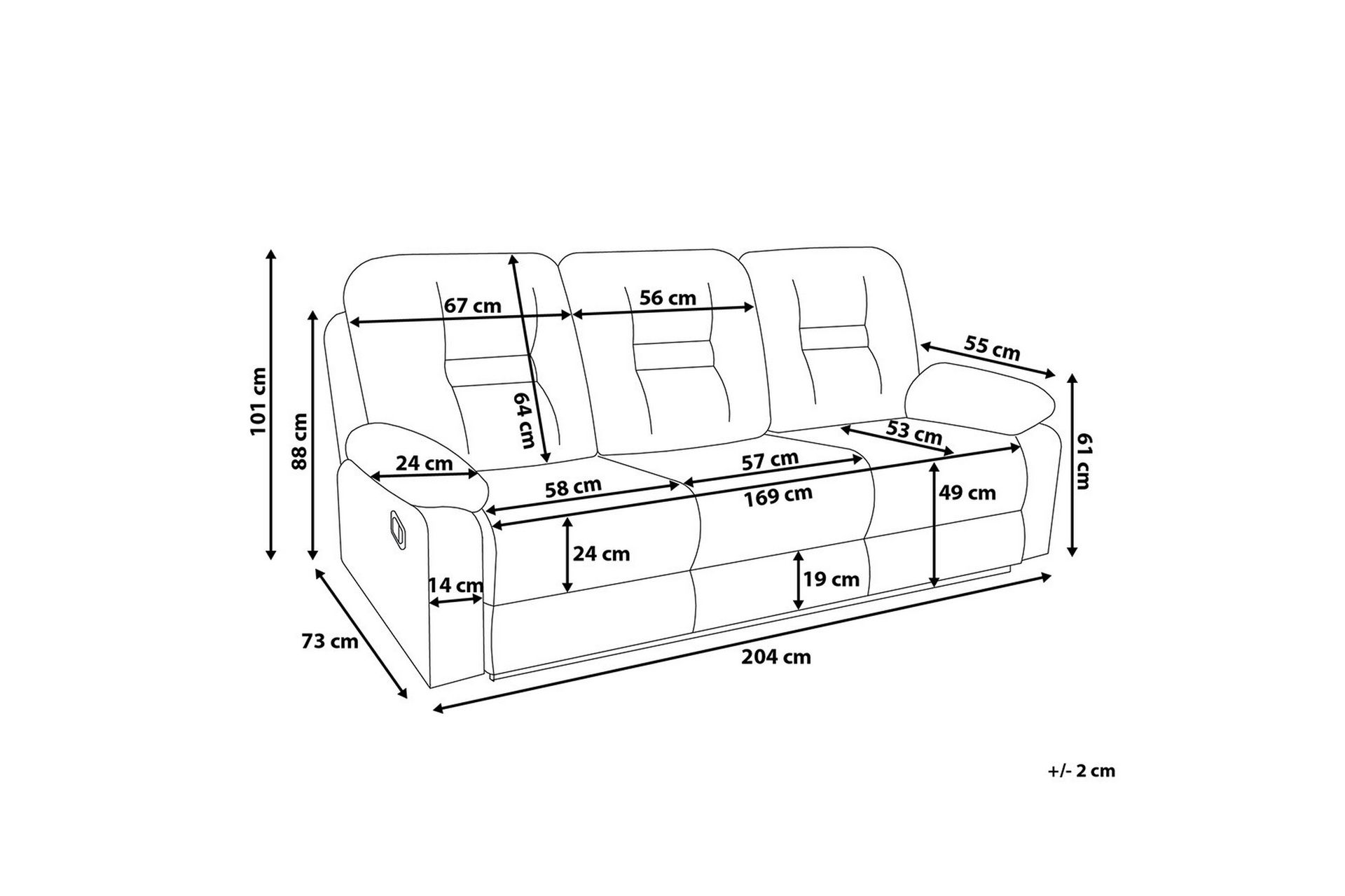 Sofasofa 3 sæder - Grå - Møbler - Sofaer - 3 personers sofa