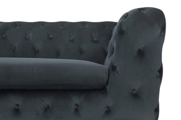 Sotra Dyb Chesterfield Fløjlssofa - Grå - Møbler - Sofaer - 3 personers sofa
