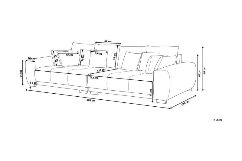 Torpo sofa 3 sæder - Grå - 3 personers sofa