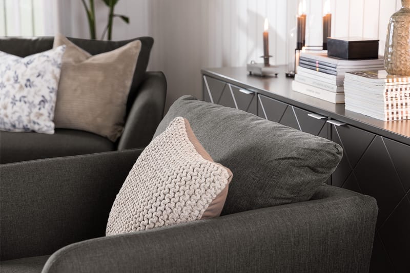 Trend 3-personers Stofsofa - Sort - Møbler - Sofaer - 3 personers sofa