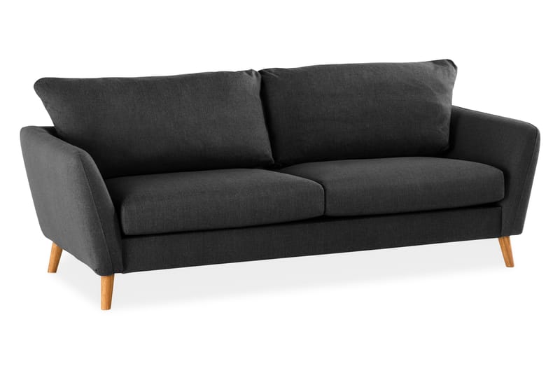 Trend 3-personers Stofsofa, Sort