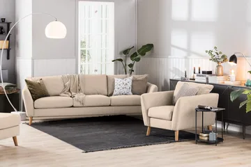 Trend 3-personers Stofsofa - Beige - Møbler - Sofaer - 3 personers sofa