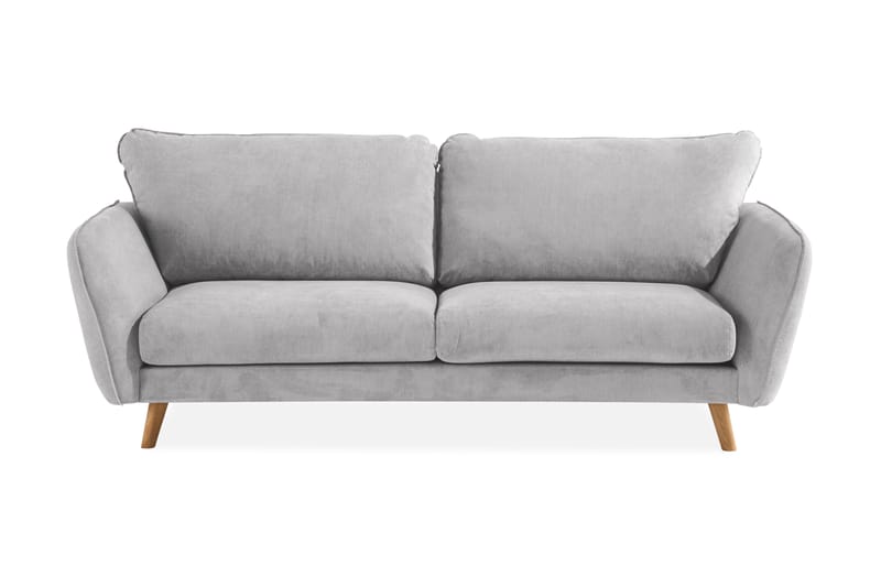 Trend Lyx 3-Pers. Sofa - Lysegrå/Eg - 3 personers sofa