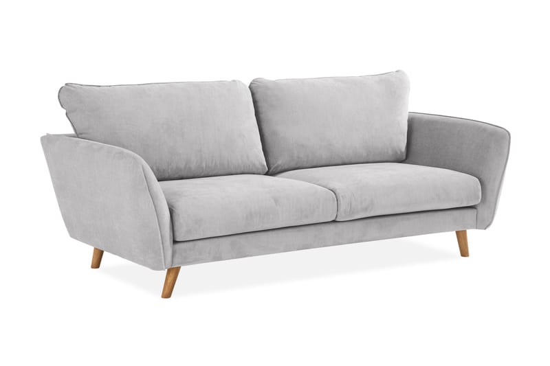 Trend Lyx 3-Pers. Sofa - Lysegrå/Eg - 3 personers sofa