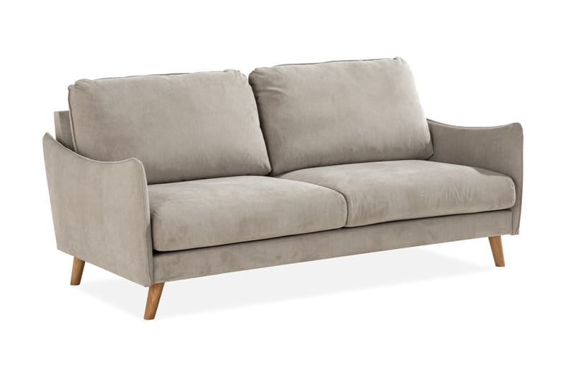 Trend Lyx 3-Pers. Sofa - Beige/Eg - 3 personers sofa