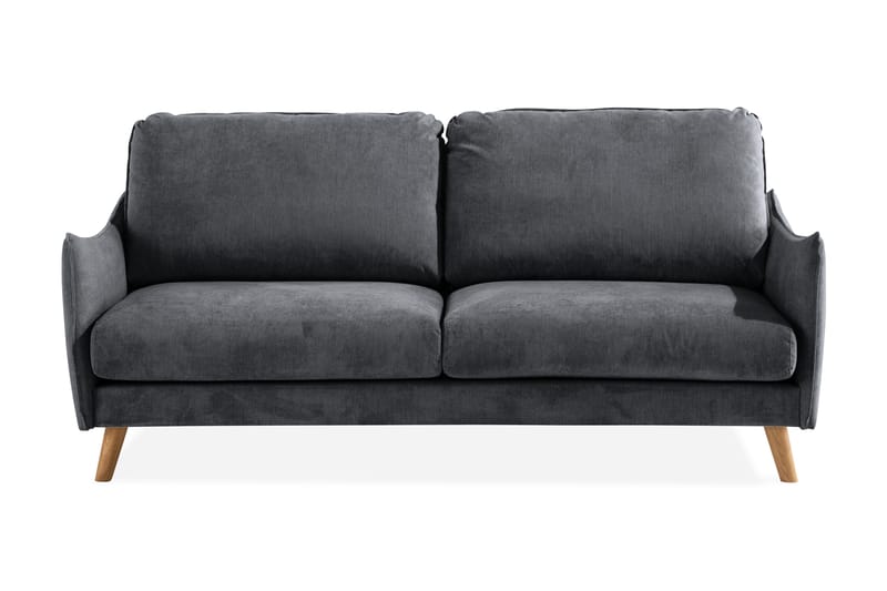 Trend Lyx 3-Pers. Sofa - Mørkegrå/Eg - 3 personers sofa