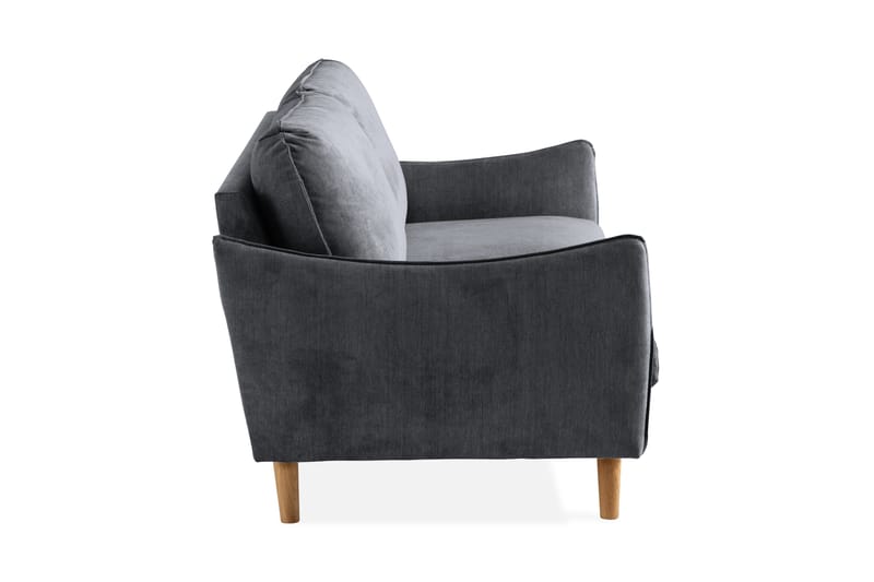 Trend Lyx 3-Pers. Sofa - Mørkegrå/Eg - 3 personers sofa