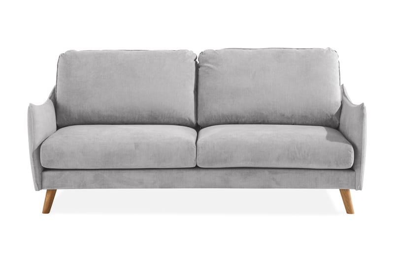 Trend Lyx 3-Pers. Sofa - Lysegrå/Eg - 3 personers sofa