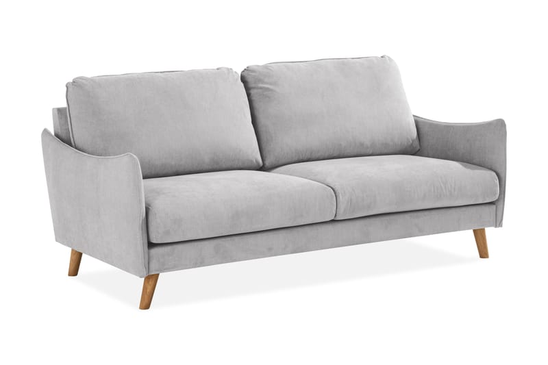 Trend Lyx 3-Pers. Sofa - Lysegrå/Eg - 3 personers sofa