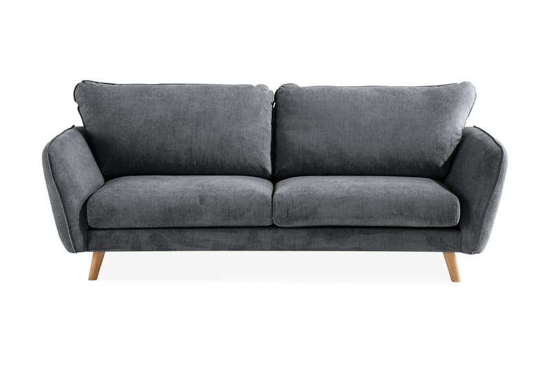 Trend Lyx 3-Pers. Sofa - Mørkegrå/Eg - 3 personers sofa