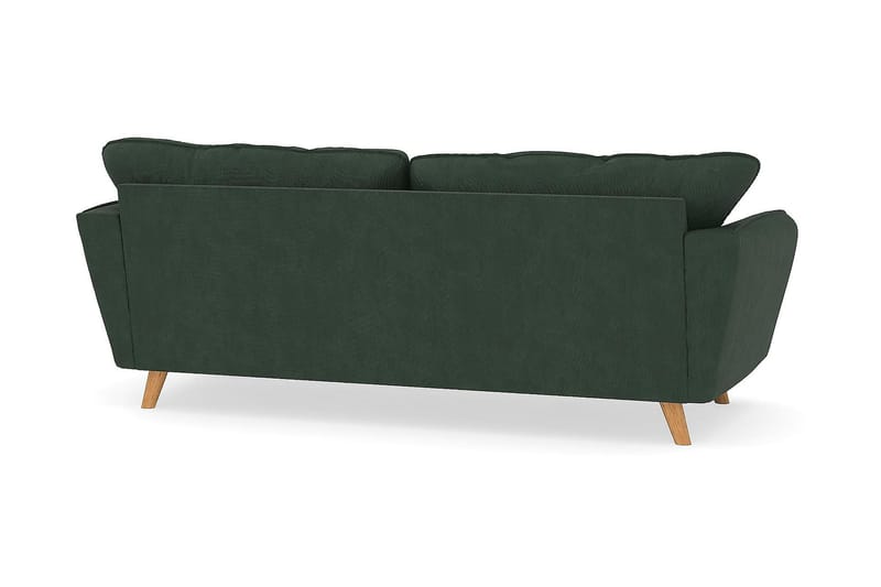 Trend Lyx 3-Pers. Sofa - Mørkegrøn Jernbanefløjl - 3 personers sofa