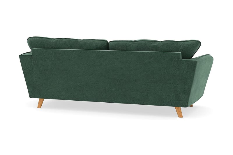 Trend Lyx 3-Pers. Sofa - Grøn Velour - 3 personers sofa
