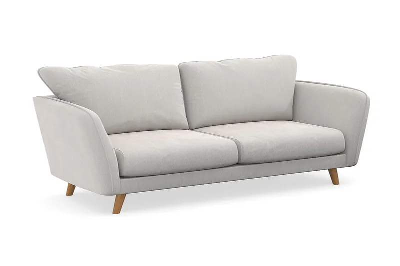 Trend Lyx 3-personers Fløjlssofa - Cremehvid - Møbler - Sofaer - 3 personers sofa