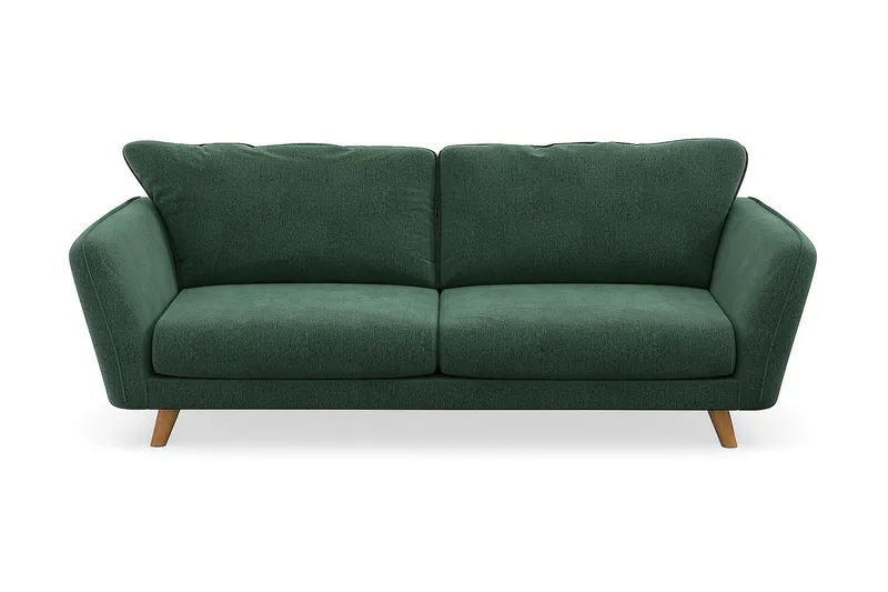 Trend Lyx 3-personers Fløjlssofa - Mørkegrøn - Møbler - Sofaer - 3 personers sofa