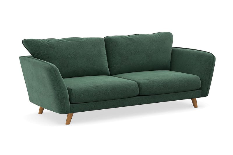 Trend Lyx 3-personers Fløjlssofa - Mørkegrøn - Møbler - Sofaer - 3 personers sofa