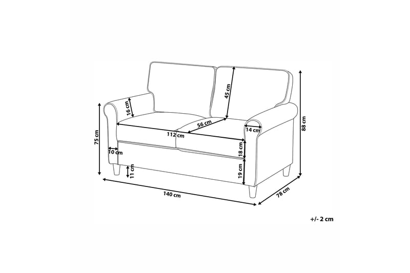 Warmoth 2-pers Sofa - Grå - Møbler - Sofaer - 3 personers sofa