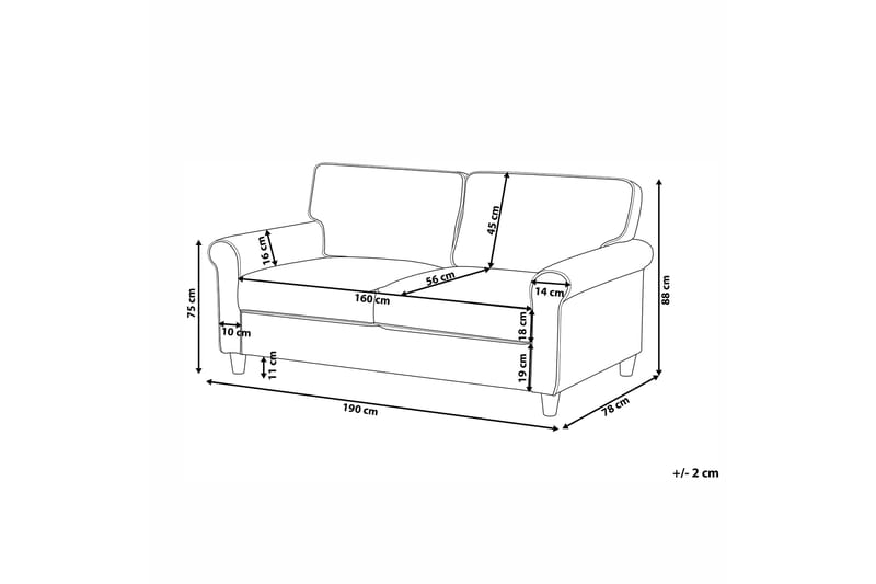 Warmoth 3-pers Sofa - Grå - 3 personers sofa