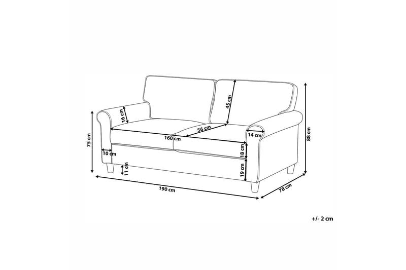 Warmoth Sofa med Rullearmlæn i Stof - Grå - Møbler - Sofaer - 3 personers sofa