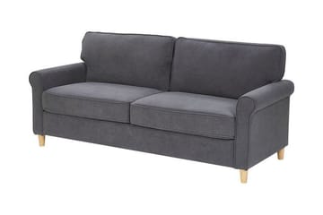 Warmoth Sofa med Rullearmlæn i Stof - Grå - Møbler - Sofaer - 3 personers sofa