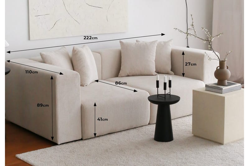 Yolo Sofa 2-pers - Hvid - Møbler - Sofaer - 3 personers sofa