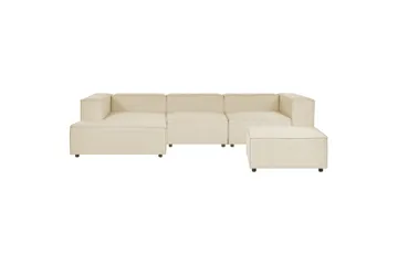 3-sits Hörnsoffa med fotpall Beliani Aprica Högervänd Left-faced - Møbler - Sofaer - Sofa med chaiselong