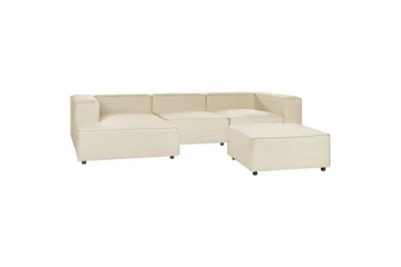 3-sits Hörnsoffa med fotpall Beliani Aprica Högervänd Left-faced - Møbler - Sofaer - Sofa med chaiselong