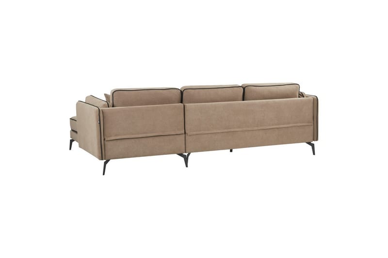 3-sitssoffa Beliani Altan Brun, Svart, Högervänd Beige Right-faced - Beige - Møbler - Sofaer - Sofa med chaiselong