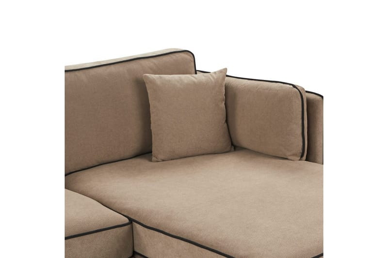 3-sitssoffa Beliani Altan Brun, Svart, Högervänd Beige Right-faced - Beige - Møbler - Sofaer - Sofa med chaiselong