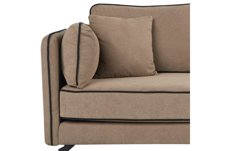 3-sitssoffa Beliani Altan Brun, Svart, Högervänd Beige Right-faced - Beige - Møbler - Sofaer - Sofa med chaiselong