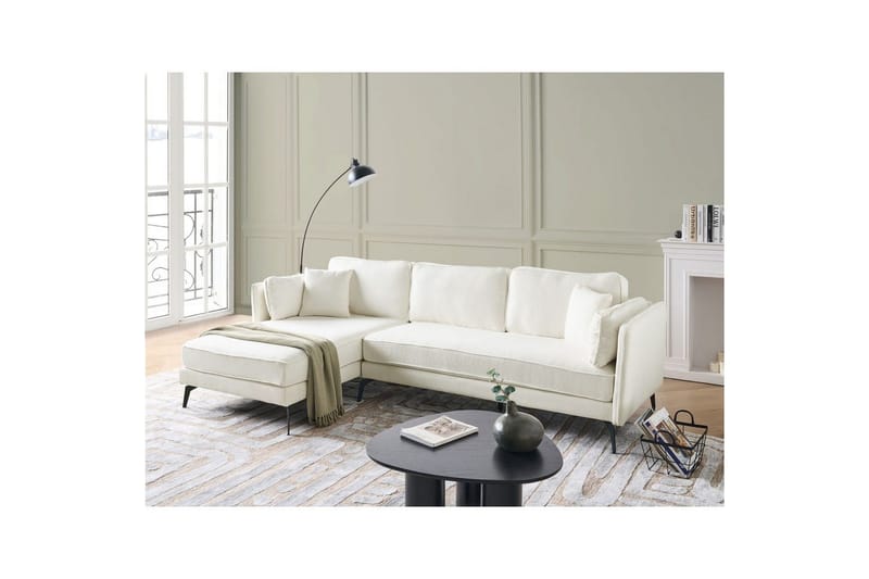 3-sitssoffa Beliani Altan Brun, Svart, Högervänd NO_BRAND White||Black Left-faced - Møbler - Sofaer - Sofa med chaiselong