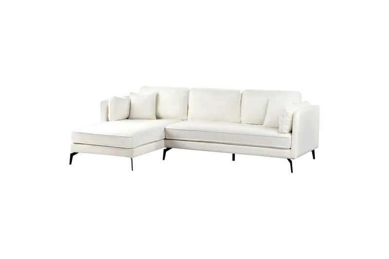 3-sitssoffa Beliani Altan Brun, Svart, Högervänd White||Black Left-faced - Møbler - Sofaer - Sofa med chaiselong