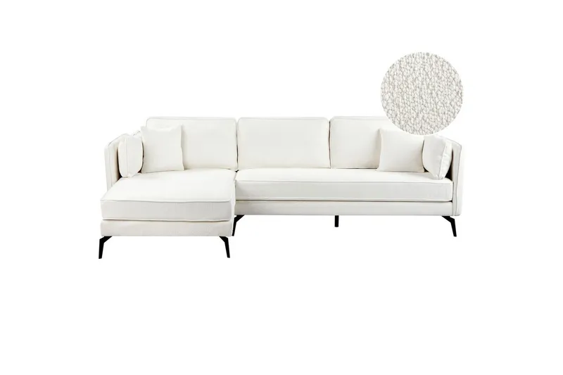 3-sitssoffa Beliani Altan Brun, Svart, Högervänd White||Black Left-faced - Møbler - Sofaer - Sofa med chaiselong