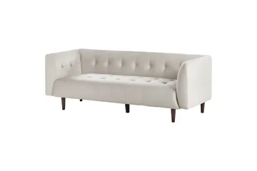 3-sitssoffa Beliani Byske Beige, mörkt trä Beige||Dark colored wood - Møbler - Sofaer - 3 personers sofa