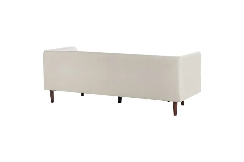 3-sitssoffa Beliani Byske Beige, mörkt trä Beige||Dark colored wood - Møbler - Sofaer - 3 personers sofa