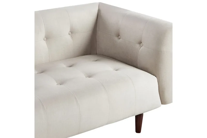 3-sitssoffa Beliani Byske Beige, mörkt trä Beige||Dark colored wood - Møbler - Sofaer - 3 personers sofa