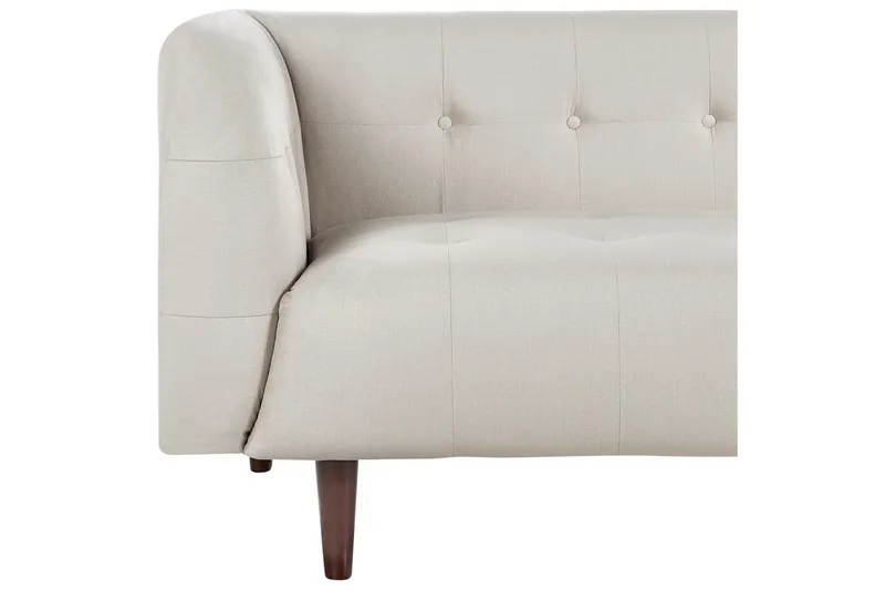 3-sitssoffa Beliani Byske Beige, mörkt trä Beige||Dark colored wood - Møbler - Sofaer - 3 personers sofa