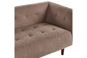 3-sitssoffa Beliani Byske Beige, mörkt trä Brown||Dark colored wood - Møbler - Sofaer - 3 personers sofa
