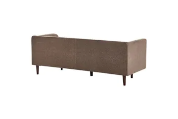 3-sitssoffa Beliani Byske Beige, mörkt trä Brown||Dark colored wood - Møbler - Sofaer - 3 personers sofa