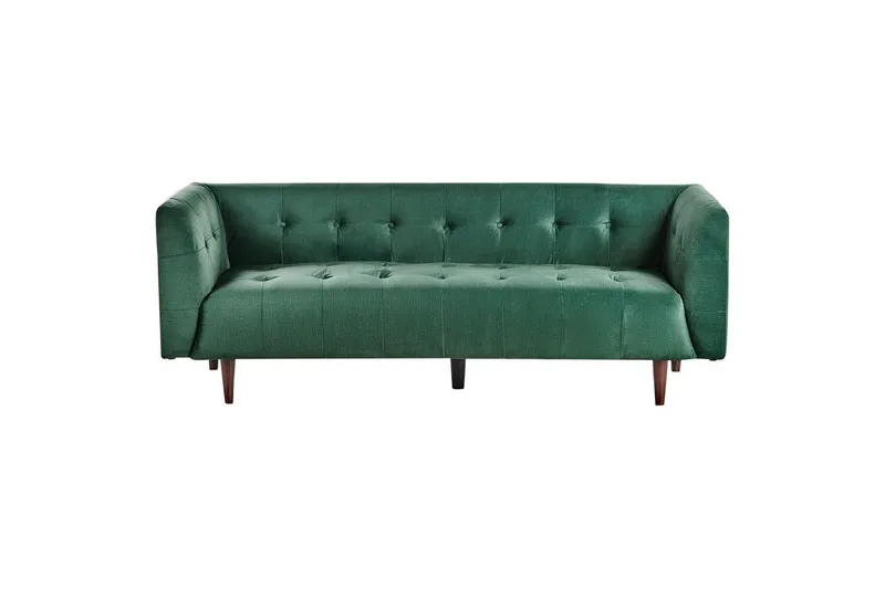 3-sitssoffa Beliani Byske Beige, mörkt trä Green||Dark colored wood - Møbler - Sofaer - 3 personers sofa
