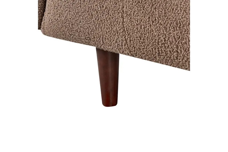 3-sitssoffa Beliani Byske Beige, mörkt trä NO_BRAND Brown||Dark colored wood - Møbler - Sofaer - 3 personers sofa
