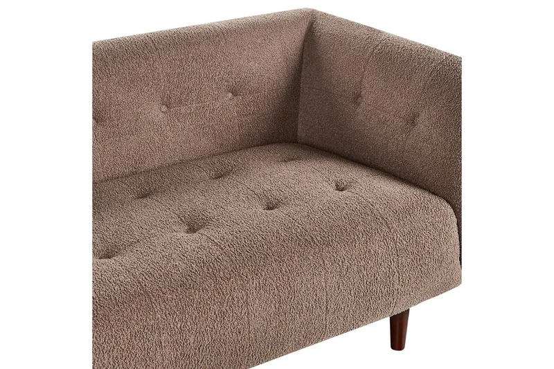 3-sitssoffa Beliani Byske Beige, mörkt trä NO_BRAND Brown||Dark colored wood - Møbler - Sofaer - 3 personers sofa