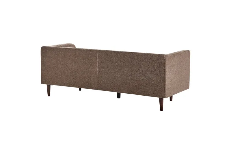 3-sitssoffa Beliani Byske Beige, mörkt trä NO_BRAND Brown||Dark colored wood - Møbler - Sofaer - 3 personers sofa