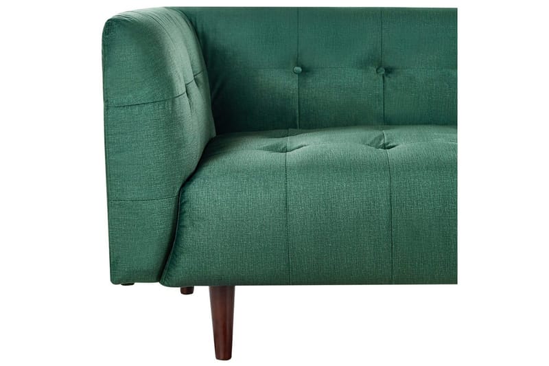 3-sitssoffa Beliani Byske Beige, mörkt trä NO_BRAND Green||Dark colored wood - Møbler - Sofaer - 3 personers sofa