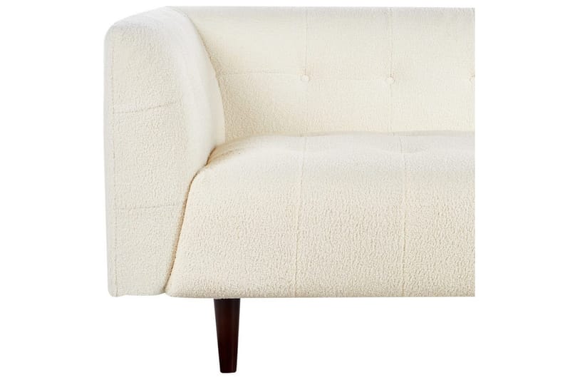 3-sitssoffa Beliani Byske Beige, mörkt trä White - Hvid - Møbler - Sofaer - 3 personers sofa