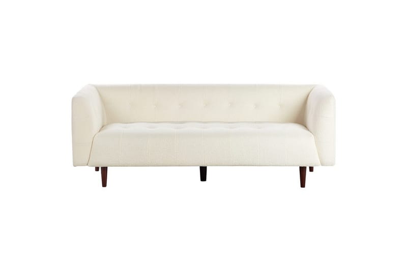 3-sitssoffa Beliani Byske Beige, mörkt trä White - Hvid - Møbler - Sofaer - 3 personers sofa