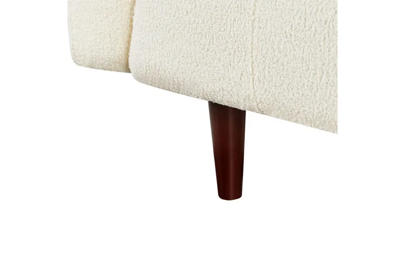 3-sitssoffa Beliani Byske Beige, mörkt trä White - Hvid - Møbler - Sofaer - 3 personers sofa